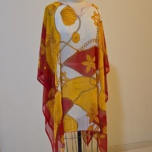 Vibrant Floral Poncho